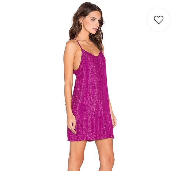 REVOLVE MLV Carmen Sequin Dress in Magenta - Picture 2 of 8